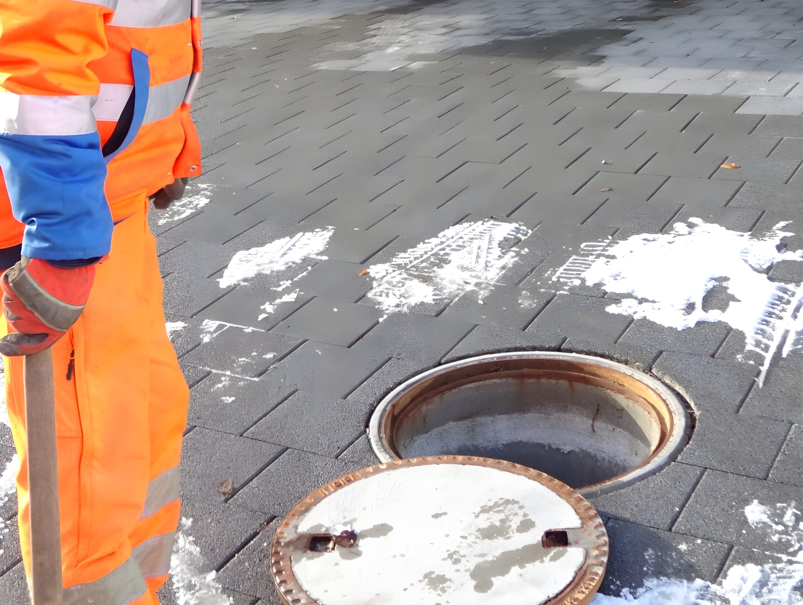 PGEE Wunnewil-Flamatt - Hydraulique urbaine - Triform - technicien devant regard